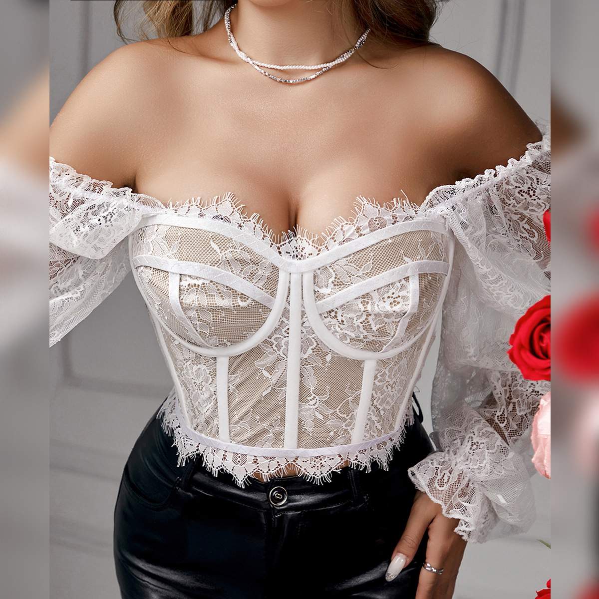 Floral Lace Crop Top for Special Occasions