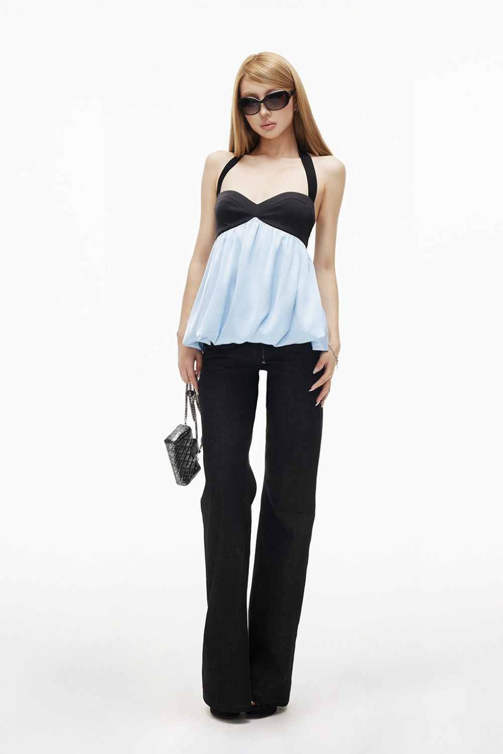 Bella Bubble Hem Halter Top