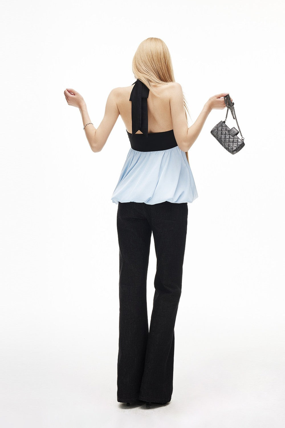 Bella Bubble Hem Halter Top