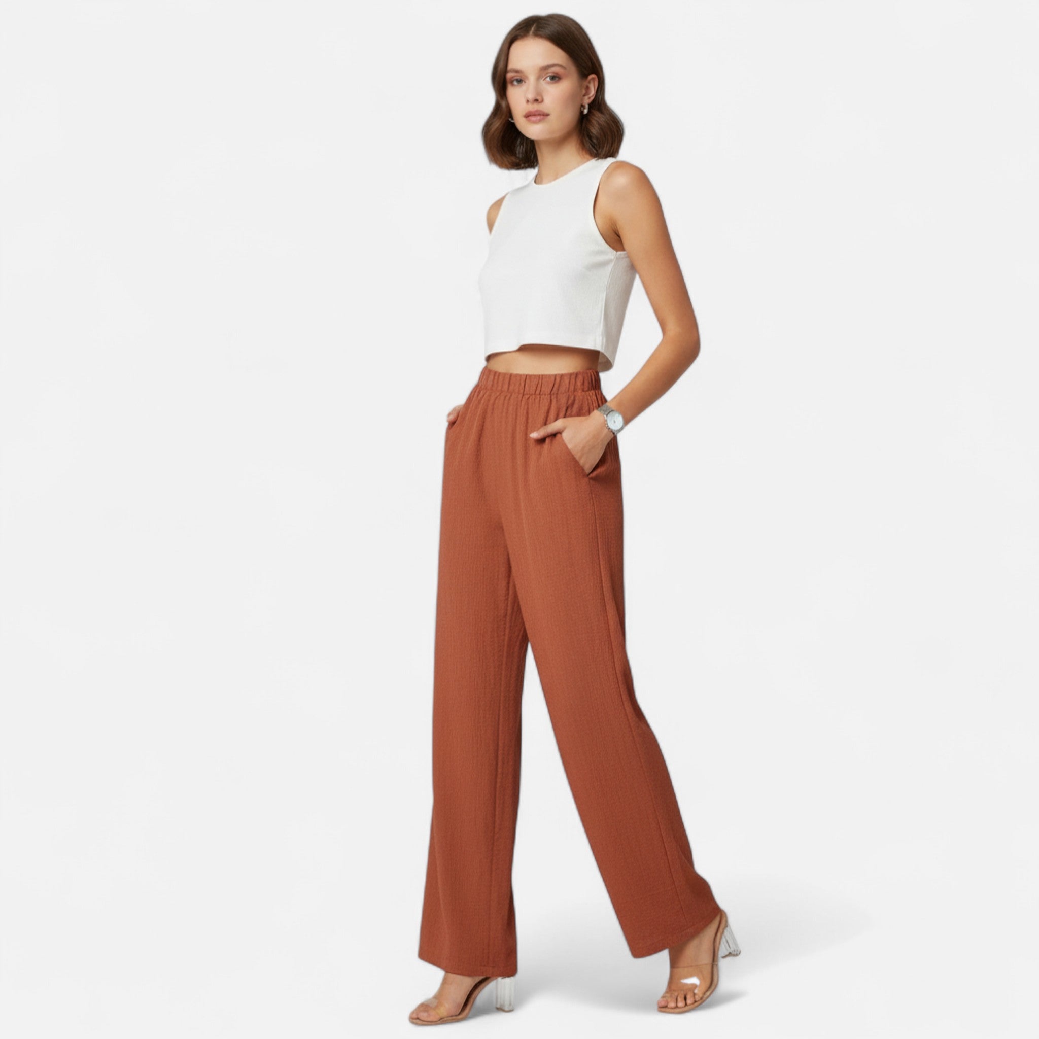 Women’s Straight-Leg Trousers – Timeless High-Waist Style
