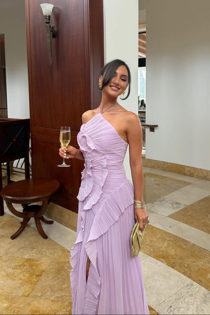 Eliza | Women’s Pleated Ruffled Maxi Wedding Guest Dress