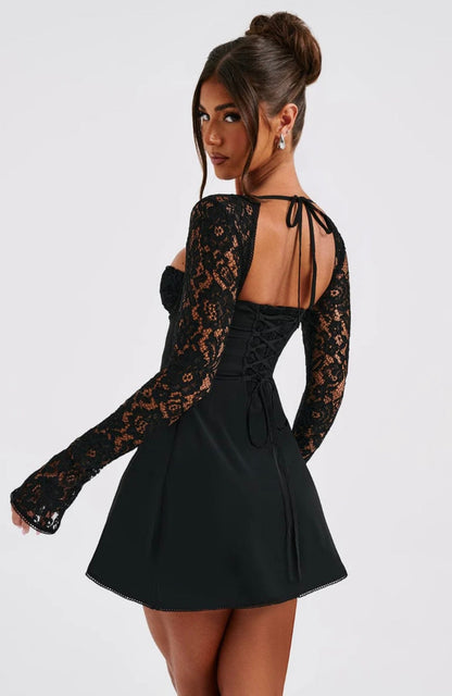 Jasmine | Sculpted Bust Luxury Lace Mini Dress