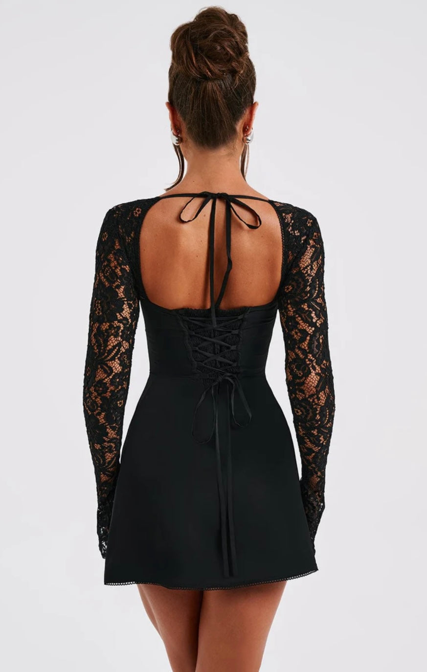 Jasmine | Sculpted Bust Luxury Lace Mini Dress