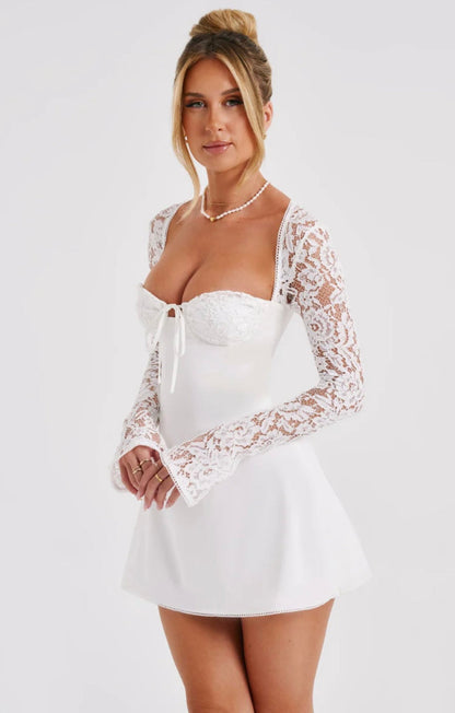 Jasmine | Sculpted Bust Luxury Lace Mini Dress