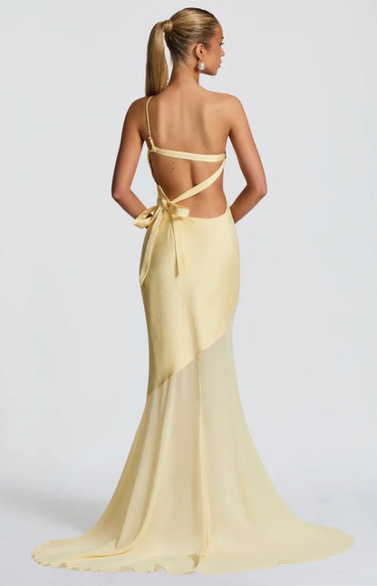 Feline | Bias-Cut Fluid Layered Skirt Sculpted Maxi Dress