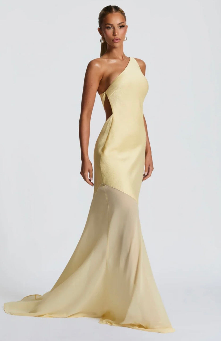 Feline | Bias-Cut Fluid Layered Skirt Sculpted Maxi Dress