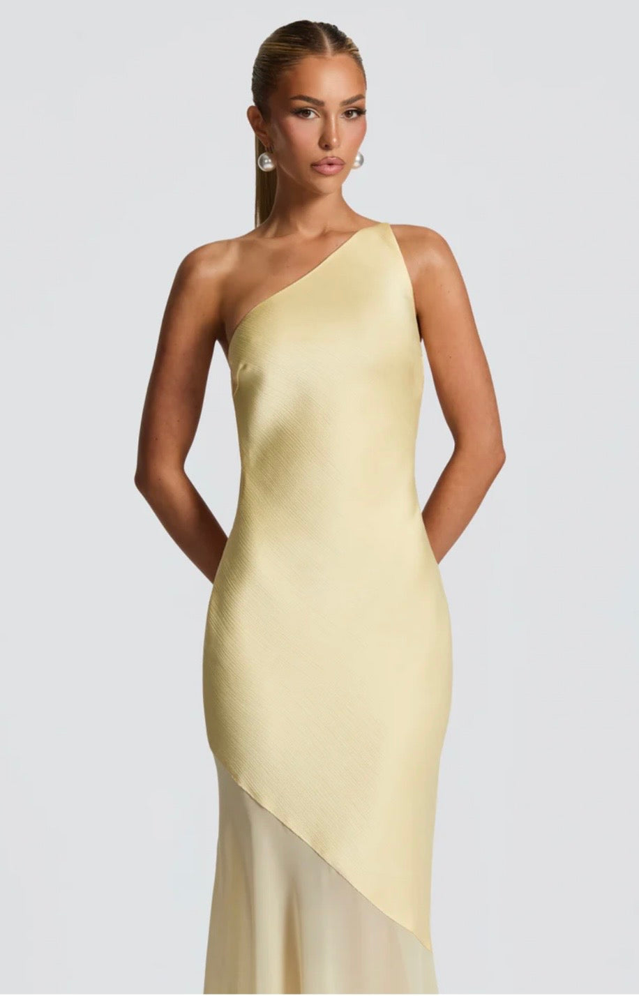 Feline | Bias-Cut Fluid Layered Skirt Sculpted Maxi Dress