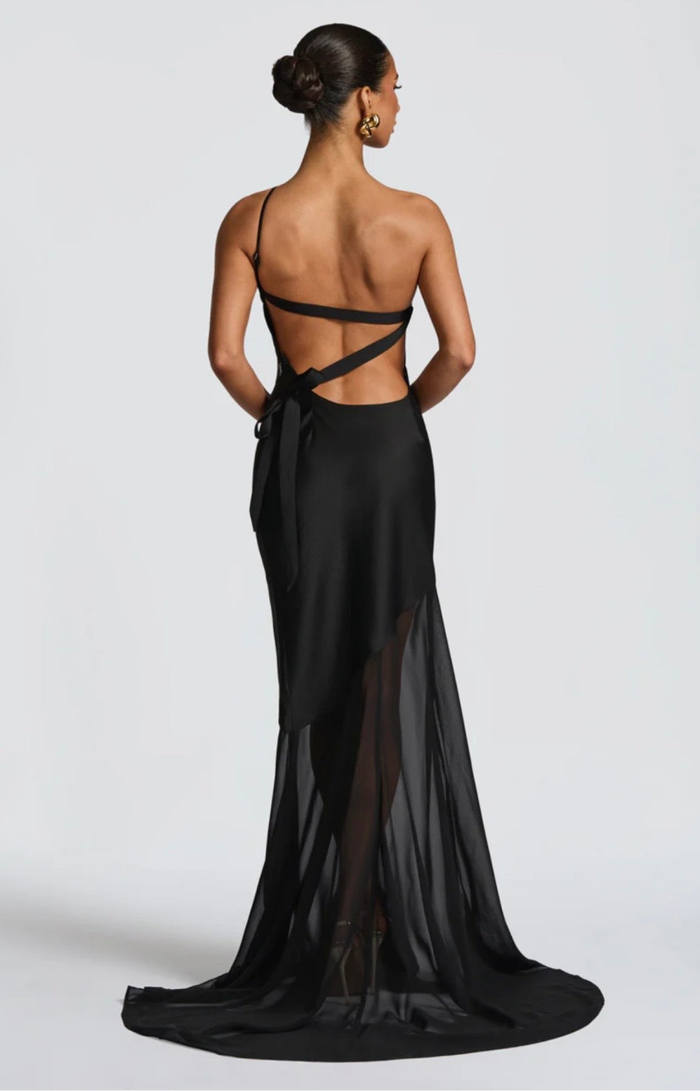 Feline | Bias-Cut Fluid Layered Skirt Sculpted Maxi Dress