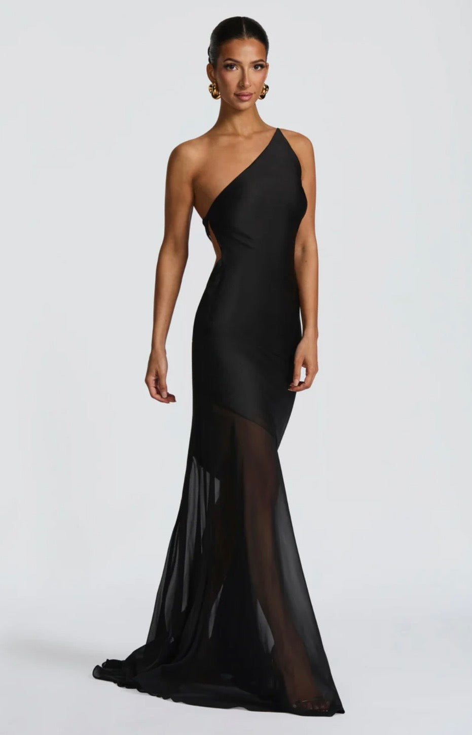 Feline | Bias-Cut Fluid Layered Skirt Sculpted Maxi Dress