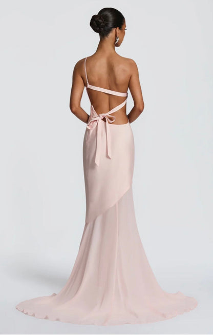 Feline | Bias-Cut Fluid Layered Skirt Sculpted Maxi Dress