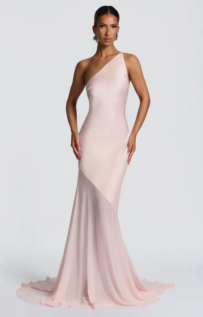 Feline | Bias-Cut Fluid Layered Skirt Sculpted Maxi Dress