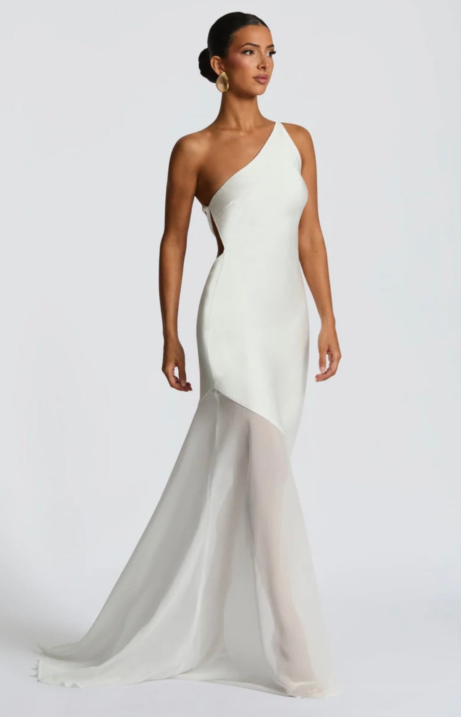 Feline | Bias-Cut Fluid Layered Skirt Sculpted Maxi Dress
