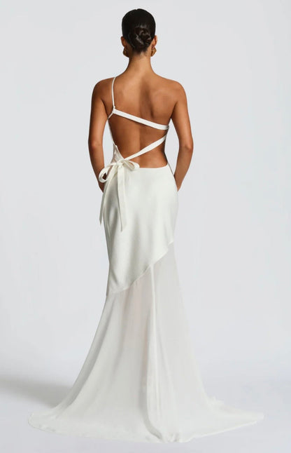 Feline | Bias-Cut Fluid Layered Skirt Sculpted Maxi Dress