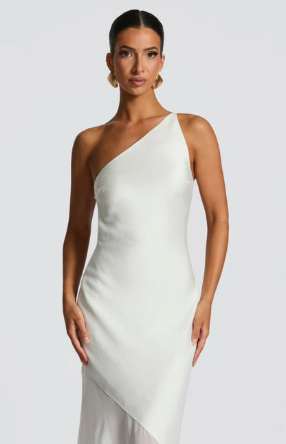 Feline | Bias-Cut Fluid Layered Skirt Sculpted Maxi Dress