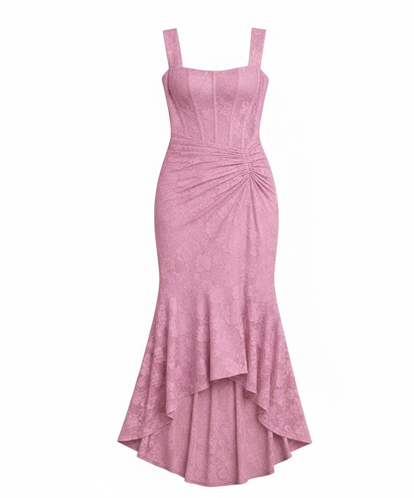 Naomi | Bias Cut Satin Luminous Neutral Midi Dress