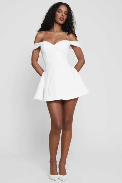 Carmela | Off-Shoulder Babydoll Mini Dress