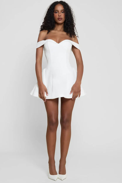 Carmela | Off-Shoulder Babydoll Mini Dress