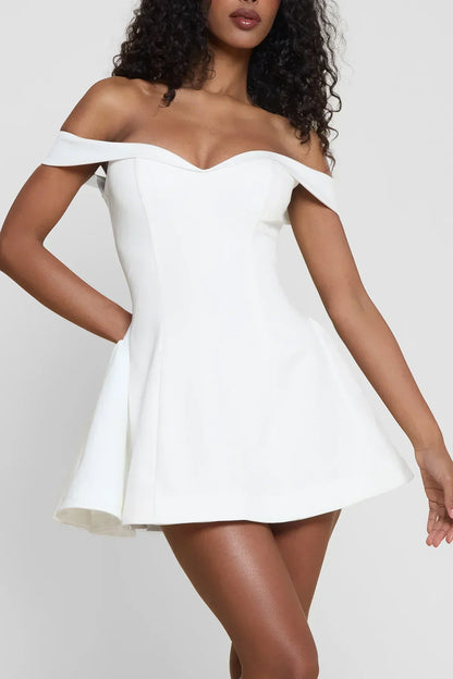 Carmela | Off-Shoulder Babydoll Mini Dress