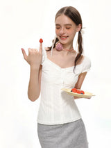 Hana Ruffle Button Top