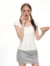 Hana Ruffle Button Top