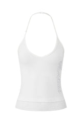 Rhinestone Lace Halter Cami