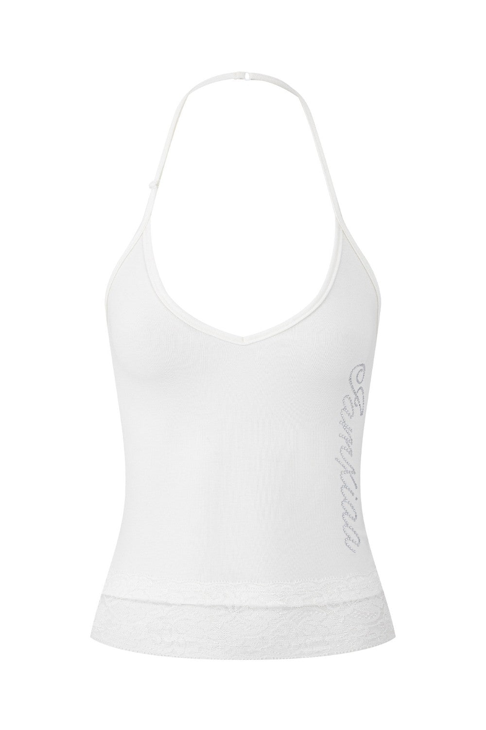 Rhinestone Lace Halter Cami