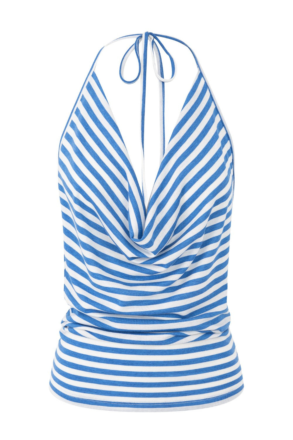 Open-Back Striped Halter Top