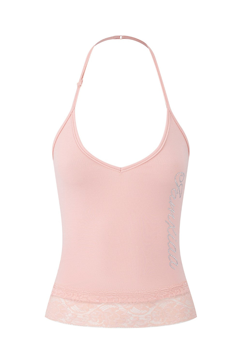 Rhinestone Lace Halter Cami