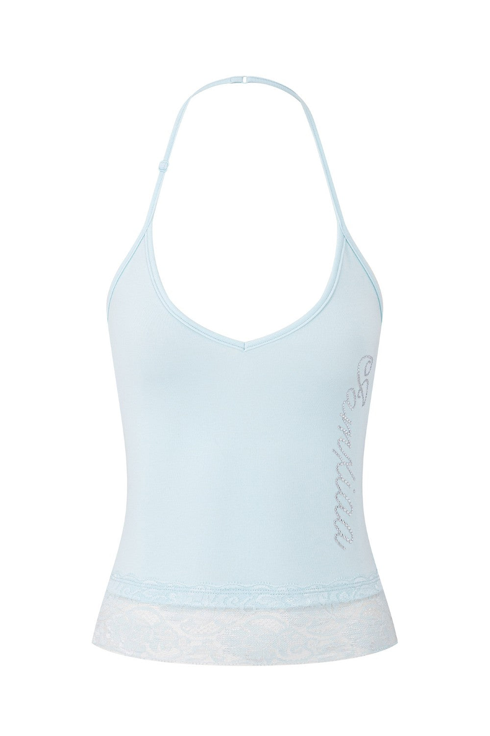 Rhinestone Lace Halter Cami