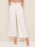 Stylish Casual Pants, High-Waisted Denim