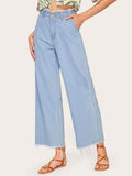 Stylish Casual Pants, High-Waisted Denim
