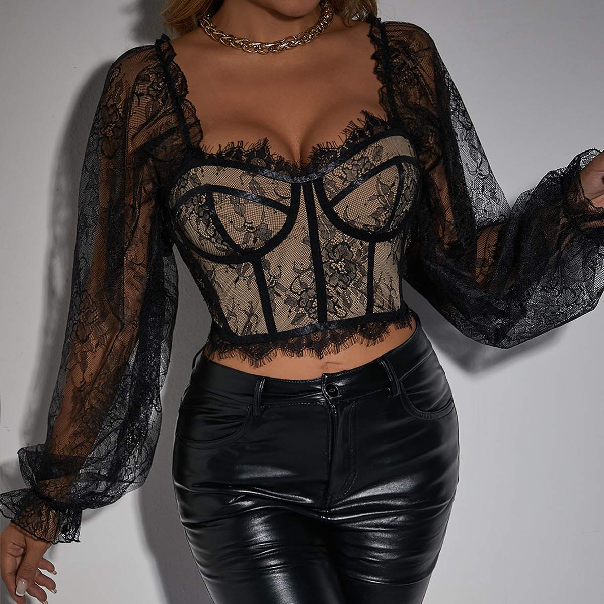 Floral Lace Crop Top for Special Occasions