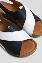 Women's Open-Toe Vegan Leather Sandals