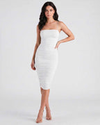 Smooth Knit, Square Neck Midi Dress
